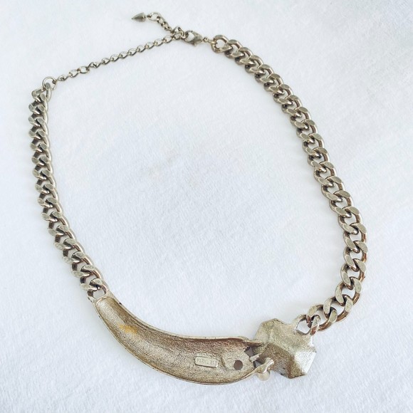 Park Lane Silver Tone Chain Necklace With Blue & Clear Stone Pendant - Picture 5 of 8